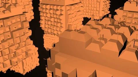 Abstract greeble cubes surface on black background. 3d rendering Abstract ... Stock Photos