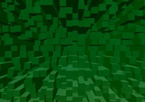 Abstract green 3d cube pattern forming a geometric background Stock Illustration