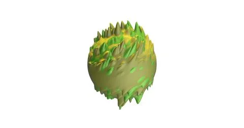 Abstract green 3d figure, design element, isolate white background futuristic Stock Illustration