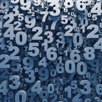 Abstract green 3d numbers background Stock Illustration