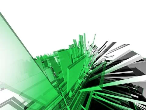 Abstract green 3d object Stock Illustration