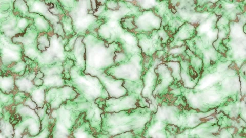 Abstract Green agate liquid marble with gold accent 2d animation backdrop. Stock Footage 166284340