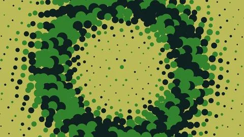 Abstract green and black circular halftone dot pattern 库存插图