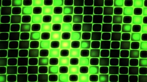Abstract Green and Black Grid Pattern with Glowing Lights. Stock Footage 333915736