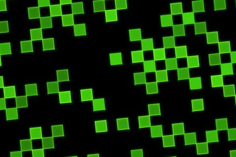 Abstract green and black pixel pattern digital background 库存插图