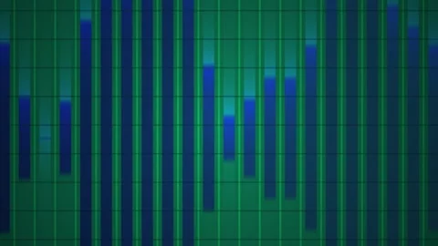 Abstract green and blue audio equalizer graphic showing dynamic visual soun.. Stock Footage 346340454