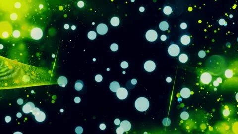 Abstract green and blue bokeh background with glowing light particles and soft Vidéo 341907408