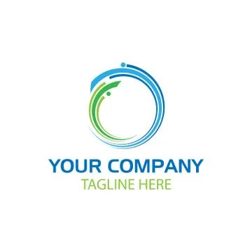 Abstract green and blue circle, technology logo Stock Illustration