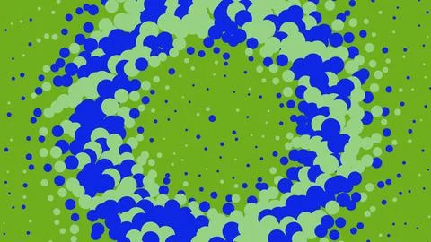 Abstract green and blue circular halftone dot pattern Illustrazione stock