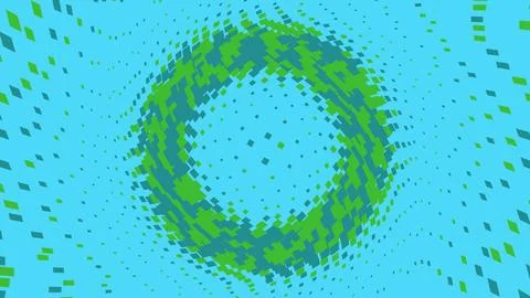 Abstract green and blue circular pixel pattern background Stock Illustration