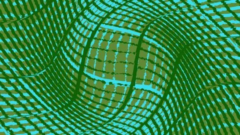 Abstract green and blue distorted grid pattern background Stock Illustration