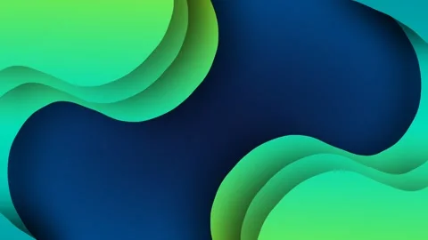Abstract green and blue fluid wave background with layered paper cut style. Stock Footage 344127929