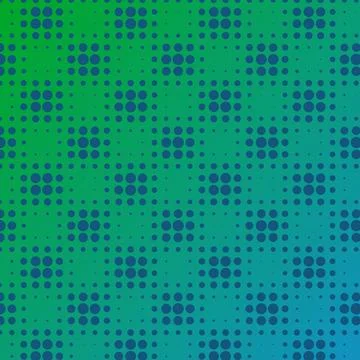Abstract Green and Blue Gradient Background with Vibrant Halftone Dot Patte.. Stock Illustration
