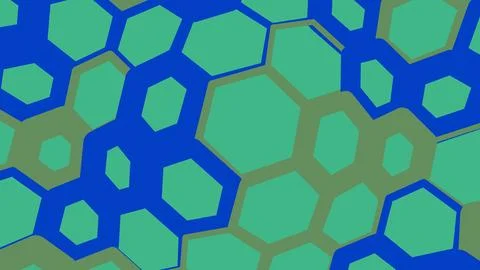 Abstract green and blue hexagon pattern background Stock Illustration