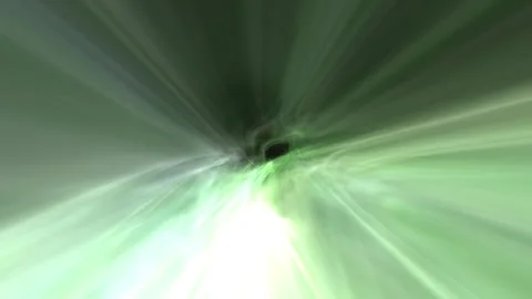 Abstract green and blue light tunnel with strong motion blur and glowing rays Stock Footage 331031968