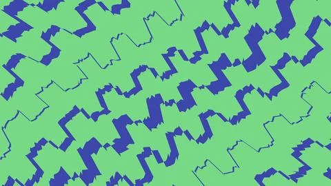 Abstract green and blue zigzag pattern background Stock Illustration