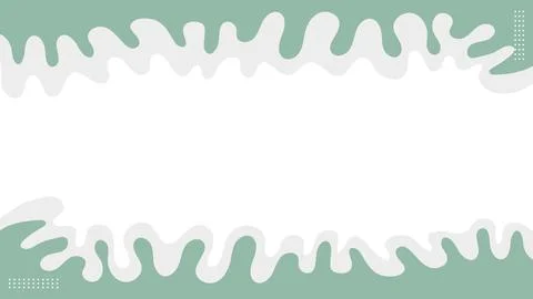 Abstract Green and Gray Waves Banner Background with Fluid Shape and White .. Stock Illustration