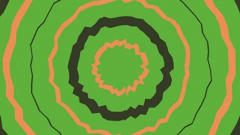 Abstract green and orange concentric circles background Stock Illustration