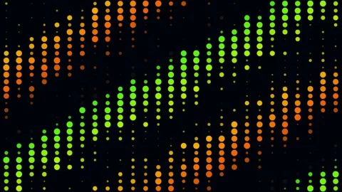 Abstract Green and Orange Dot Matrix Animation Stock Footage 340987053