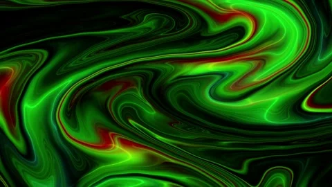 Abstract Green and Orange Neon Fluid 15s Seamless Loop Animation Видео 341577571