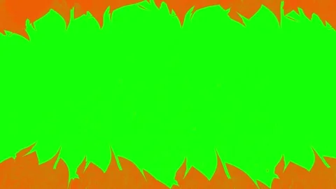 Abstract green and orange paint texture background with rough jagged edges for Stock Footage 338994063