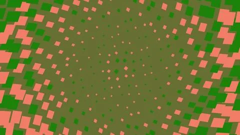 Abstract green and orange square pattern design Stock Illustration