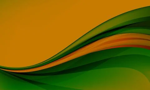Abstract green and orange wave background with dynamic curved lines. sweeping イラスト素材