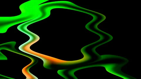 Abstract Green and Orange Waves on Black Background Stock Footage 289124425