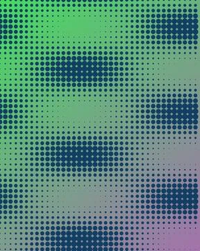 Abstract Green and Purple Gradient Background with Dark Blue Halftone Dot P.. Stock Illustration