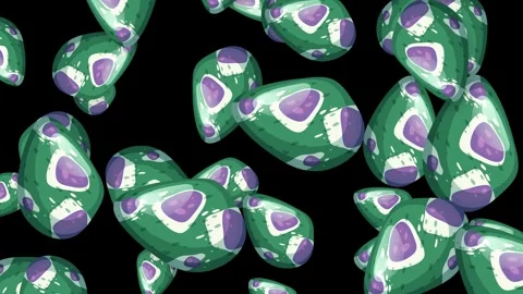 Abstract Green and Purple Patterned Objects Falling on Black Background Stock Footage 342320015