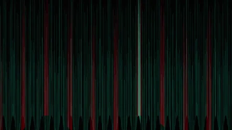 Abstract green and red digital waveforms oscillating with black background .. Video stock 341691024