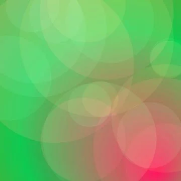 Abstract Green and Red Gradient Mesh Background with Soft Overlapping Bokeh.. Stock Illustration