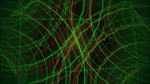 Abstract Green and Red Network Lines Flowing, Futuristic Digital Connection.. Stock Footage 346661801