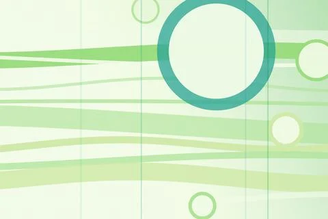 Abstract green and teal tech-style design with smooth circles and grid line.. Illustrazione stock