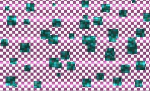 Abstract green and violet background with mesh of squares. Stock Illustration