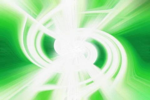 Abstract green and white light streaks in a swirling vortex motion pattern 스톡 일러스트