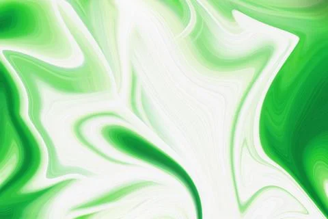 Abstract green and white marble effect background with flowing liquid swirl Stock Illustration