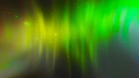 Abstract Green Aurora Space Background with Radiant Cosmic Particles Stock Illustration