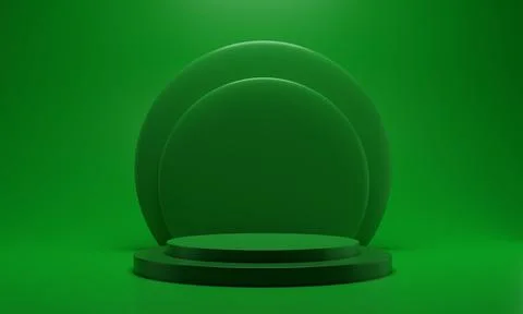 Abstract green background. 3d rendering with podium. Minimal green scene. 스톡 일러스트