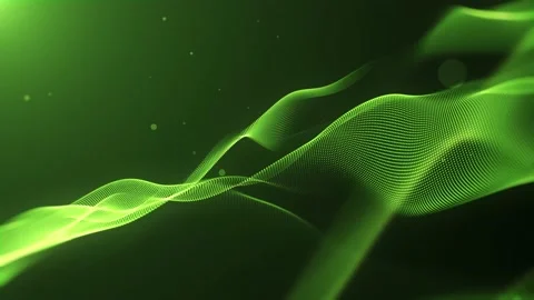 Abstract Green Background. 4k Beautiful Waving Lines  Soft Background. Stock Footage 197644869