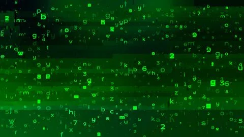 Abstract Green Background with Binary Code Numbers. Data Breach, Malware, Cyb Stockillustratie