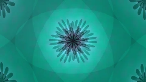 Abstract green background with blooming flower mandala pattern and radiant .. Stock Footage 336886979