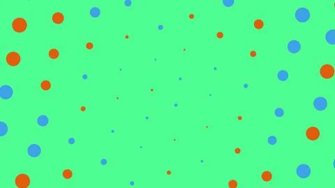 Abstract green background with blue and orange polka dots イラスト素材