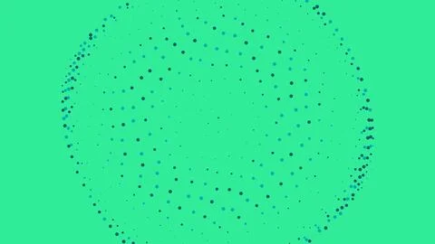Abstract green background with blue dots circle pattern Stock Illustration