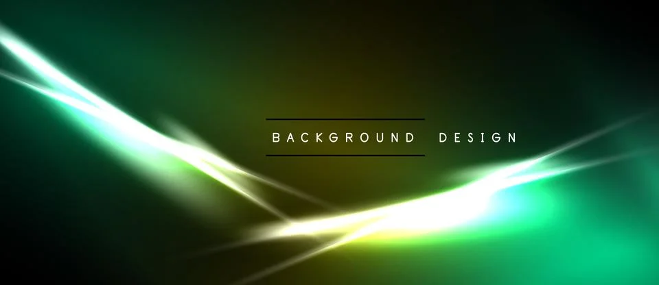 Abstract green background with bright light streaks. Modern design elements Illustrazione stock