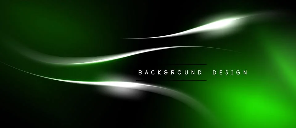 Abstract green background. Bright white lines create dynamic flow, modern d.. Stock Illustration