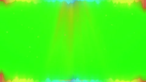 Abstract green background with colorful border. Vibrant neon frame with light Video stock 340118703
