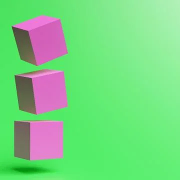 Abstract green background with concept cubes and blank space Stock Illustration