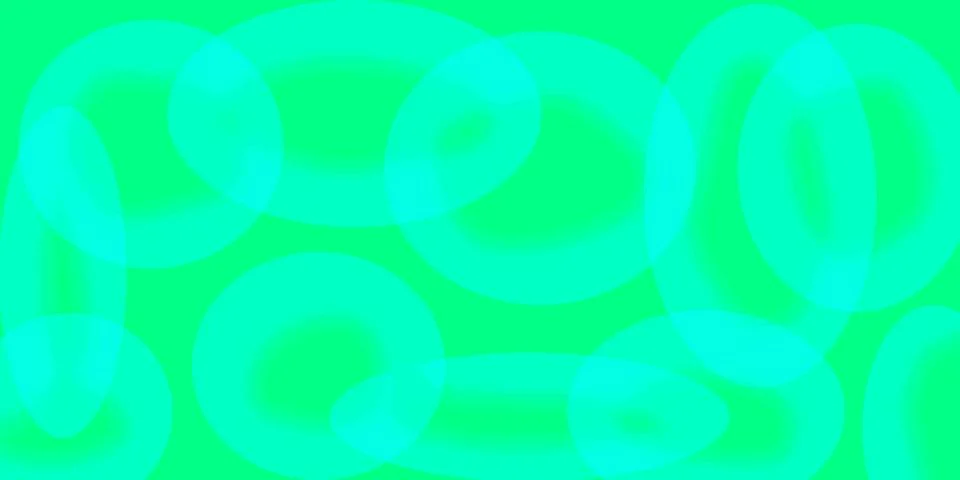 Abstract green background with cyan translucent circular and oval shapes in.. Stock Illustration