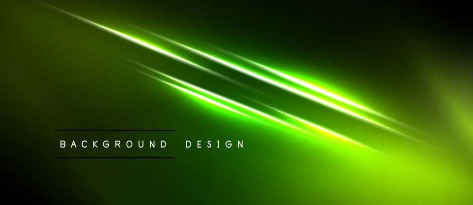 Abstract green background. Diagonal lines create dynamic light effect. Text Stock Illustration
